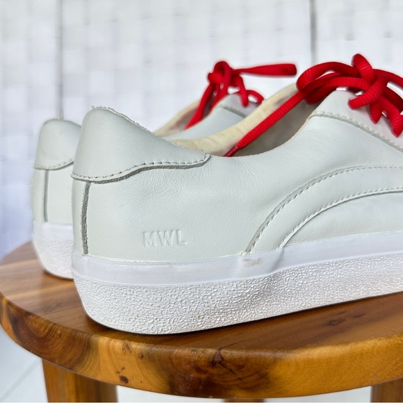 Madewell White Sneakers with Red Laces‎ Size 9 - Picture 5 of 8